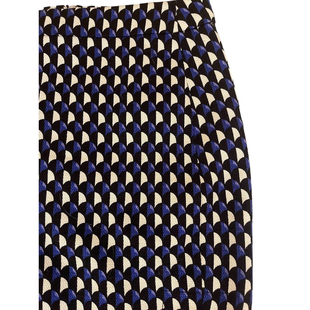 Womens JCrew Blue Black Skirt Short Size 00 Pattern Business Preppy Classic Work - Picture 7 of 7